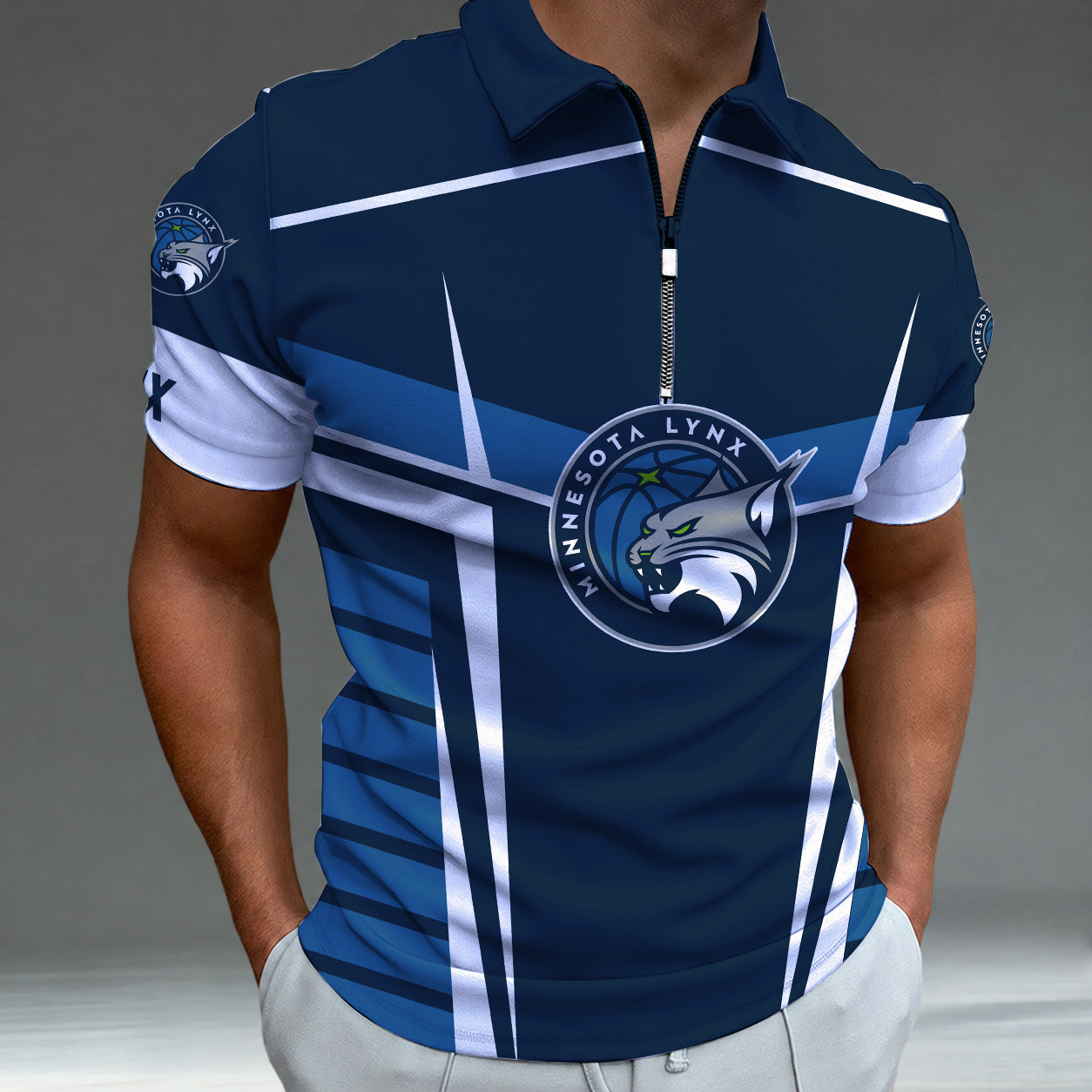 Limited Edition – Customized WNBA Minnesota Lynx Zipper Polo Shirt TTH2107124