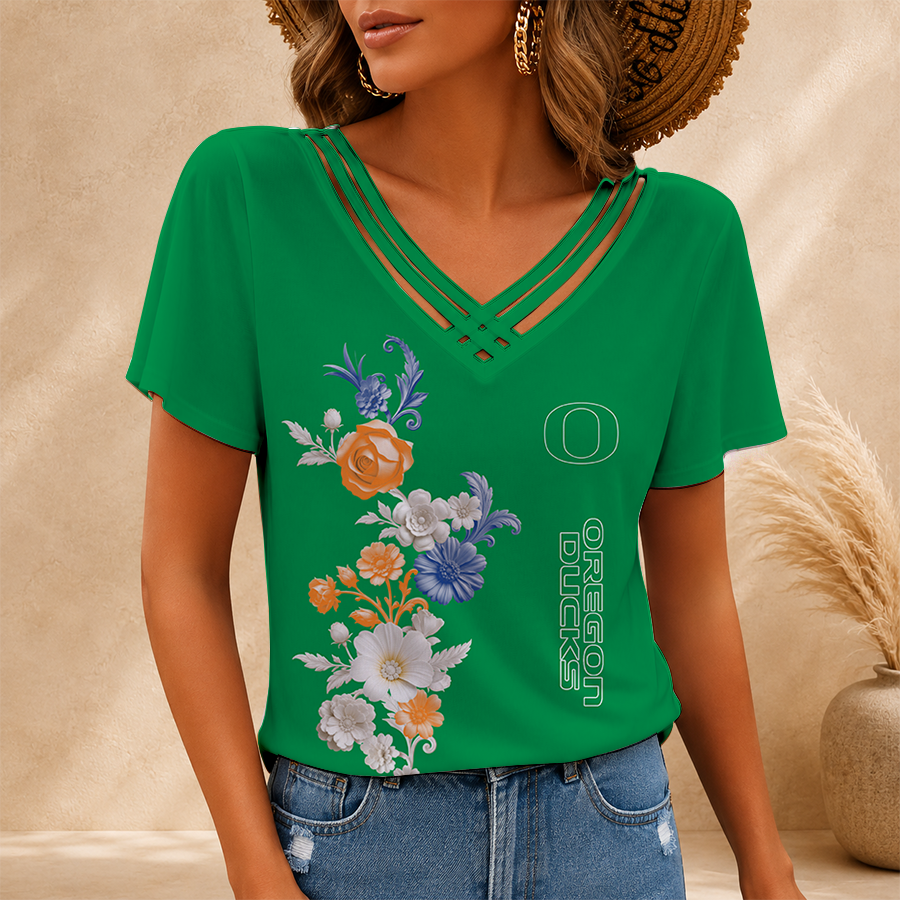 Limited Edition – Customized NCAA Oregon Ducks V-Neck Shirt TTH2107118