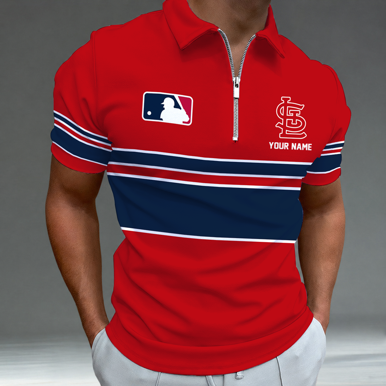 Limited Edition – Customized MLB St. Louis Cardinals Zip Polo Shirt TTH2107116
