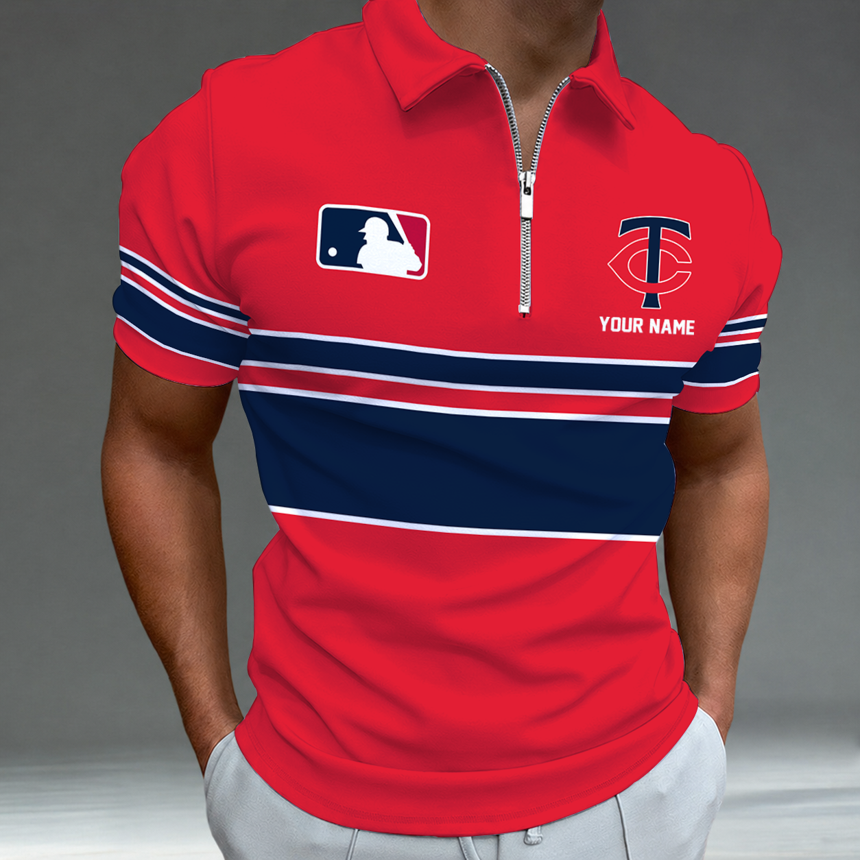 Limited Edition – Customized MLB Minnesota Twins Zip Polo Shirt TTH2107116