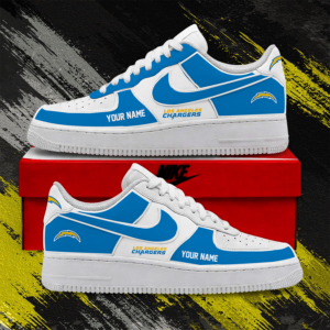 Limited Edition – Customized NFL Los Angeles Chargers Af1 Shoes TTH2107122