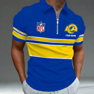 Limited Edition – Customized NFL Los Angeles Rams Zip Polo Shirt TTH2107225
