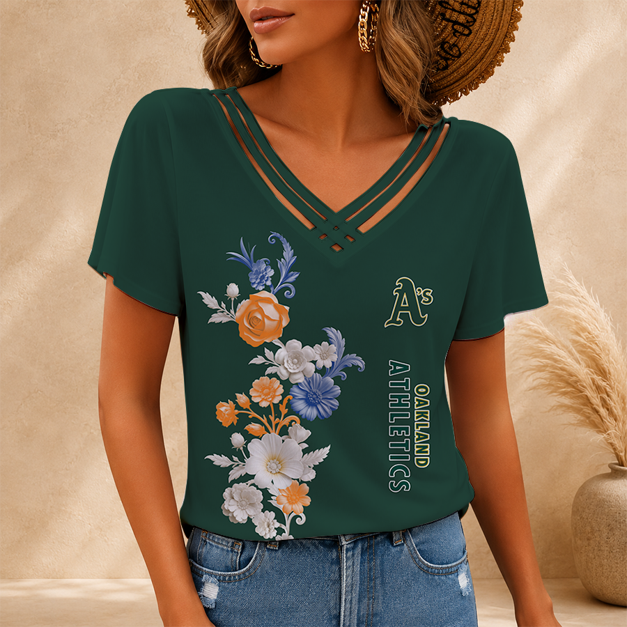 Limited Edition – Customized MLB Oakland Athletics V-Neck Shirt TTH2107117