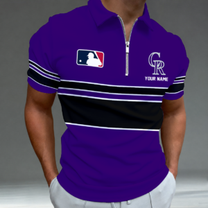 Limited Edition – Customized MLB Colorado Rockies Zip Polo Shirt TTH2107116