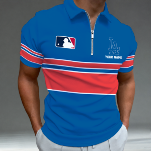 Limited Edition – Customized MLB Los Angeles Dodgers Zip Polo Shirt TTH2107116