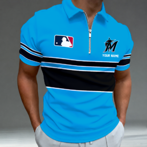 Limited Edition – Customized MLB MiaMiami Marlins Zip Polo Shirt TTH2107116