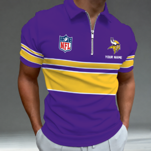 Limited Edition – Customized NFL Minnesota Vikings Zip Polo Shirt TTH2107225