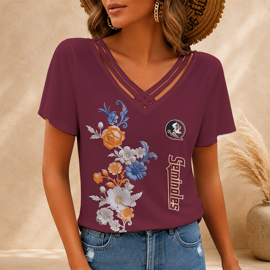 Limited Edition – Customized NCAA Florida State Seminoles V-Neck Shirt TTH2107118