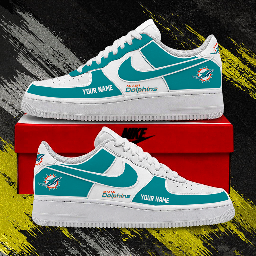 Limited Edition – Customized NFL Miami Dolphins Af1 Shoes TTH2107122