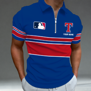 Limited Edition – Customized MLB Texas Rangers Zip Polo Shirt TTH2107116