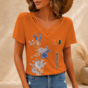 Limited Edition – Customized NCAA Miami Hurricanes V-Neck Shirt TTH2107118