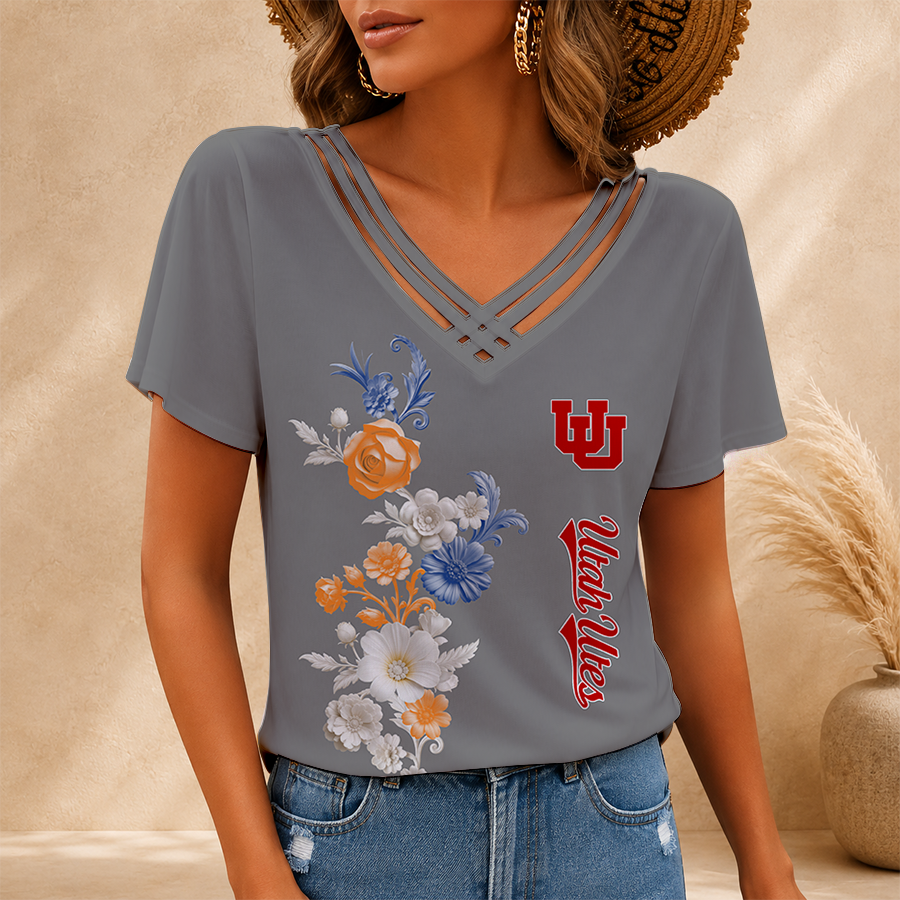 Limited Edition – Customized NCAA Utah Utes V-Neck Shirt TTH2107118