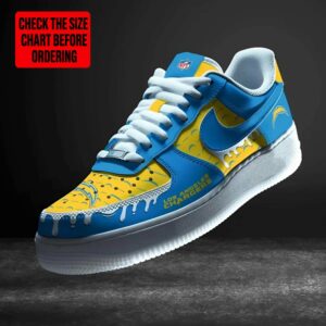 Limited Edition – Customized NFL Los Angeles Chargers Af1 Shoes TTH2107112
