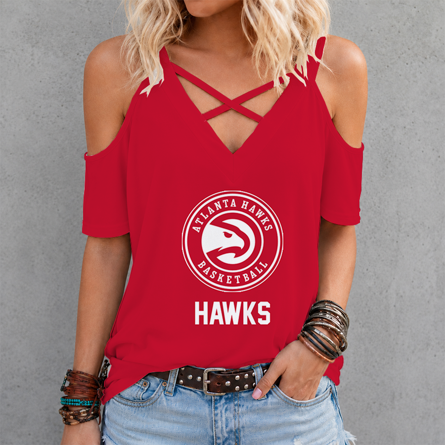Limited Edition – Customized NBA Atlanta Hawks Criss Cross V-Neck Top