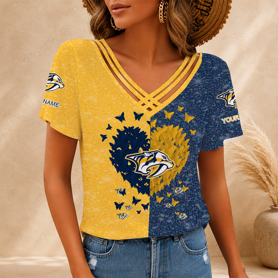 Limited Edition – Customized NHL Nashville Predators V-Neck Shirt