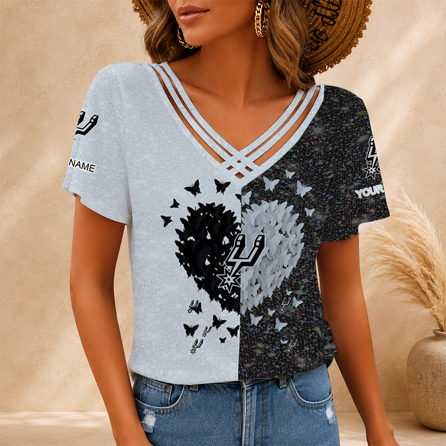 Limited Edition – Customized NBA San Antonio Spurs V-Neck Shirt