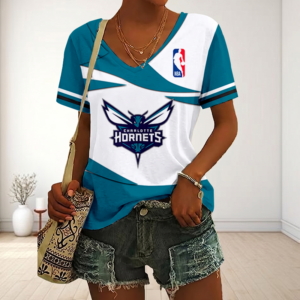 Limited Edition – Customized NBA Charlotte Hornets V-Neck Female Shirt