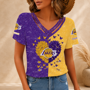 Limited Edition – Customized NBA Los Angeles Lakers V-Neck Shirt