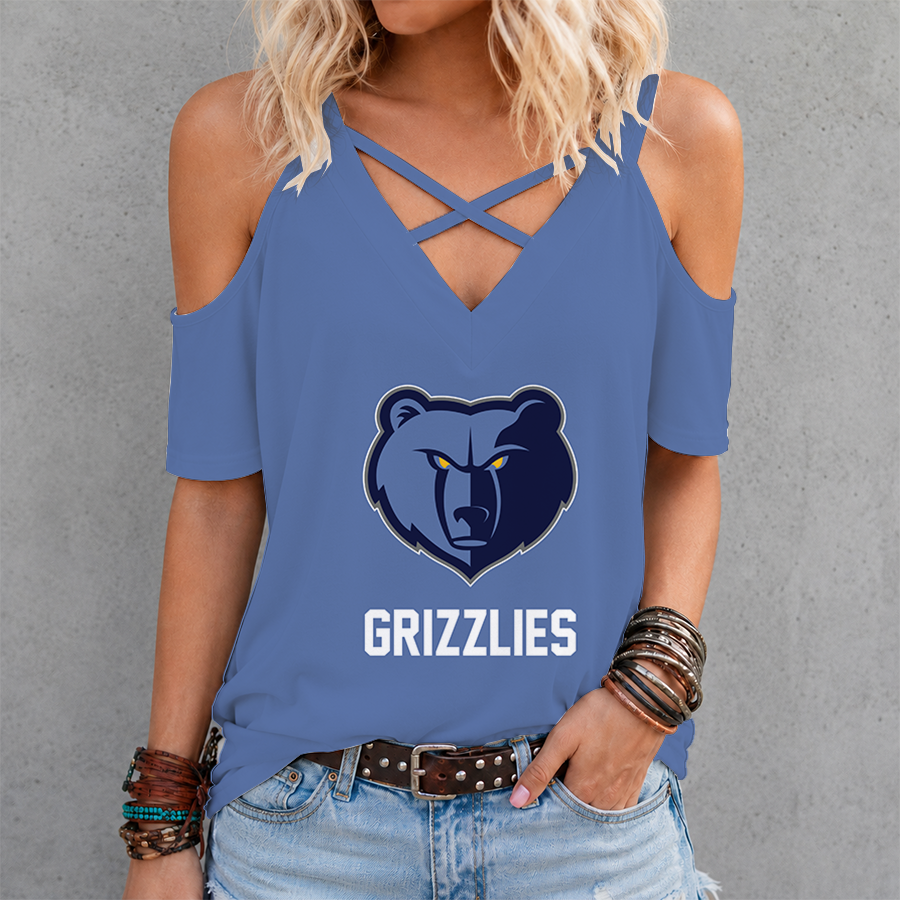 Limited Edition – Customized NBA Memphis Grizzlies Criss Cross V-Neck Top