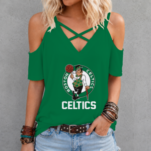 Limited Edition – Customized NBA Boston Celtics Criss Cross V-Neck Top