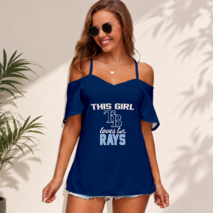 Limited Edition – Customized MLB Tampa Bay Rays Women’s Strappy Off-Shoulder Top