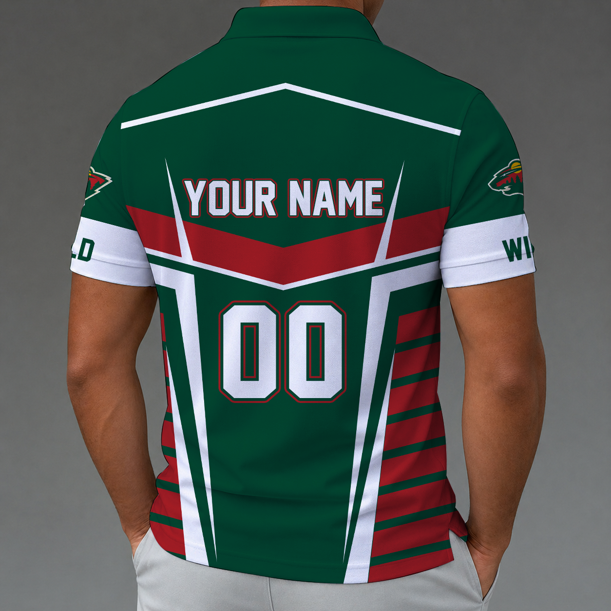 Limited Edition – Customized NHL Minnesota Wild Zip Polo Shirt - Image 2