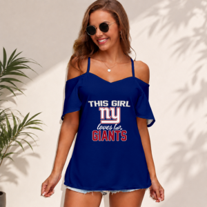 Limited Edition – Customized NFL New York Giants Women’s Strappy Off-Shoulder Top