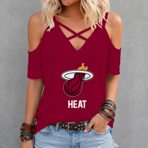 Limited Edition – Customized NBA Miami Heat Criss Cross V-Neck Top