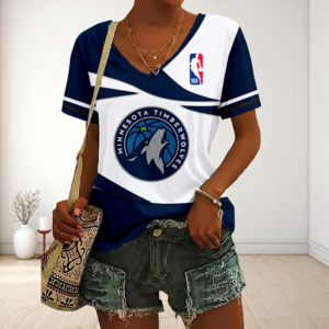 Limited Edition – Customized NBA Minnesota Timberwolves V-Neck Female Shirt