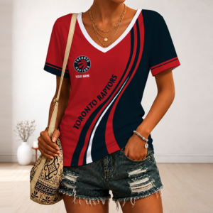 Limited Edition – New Customized NBA Toronto Raptors V-Neck Female Shirt TTH2107126