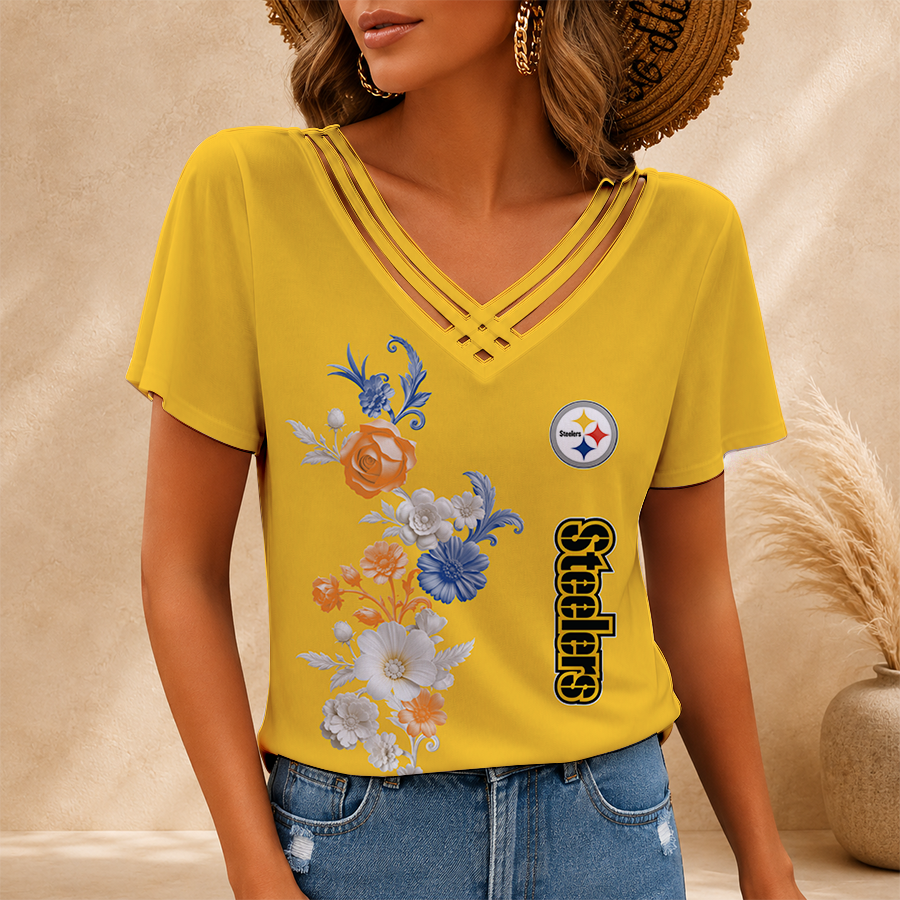 Limited Edition – Customized NFL Pittsburgh Steelers V-Neck Shirt