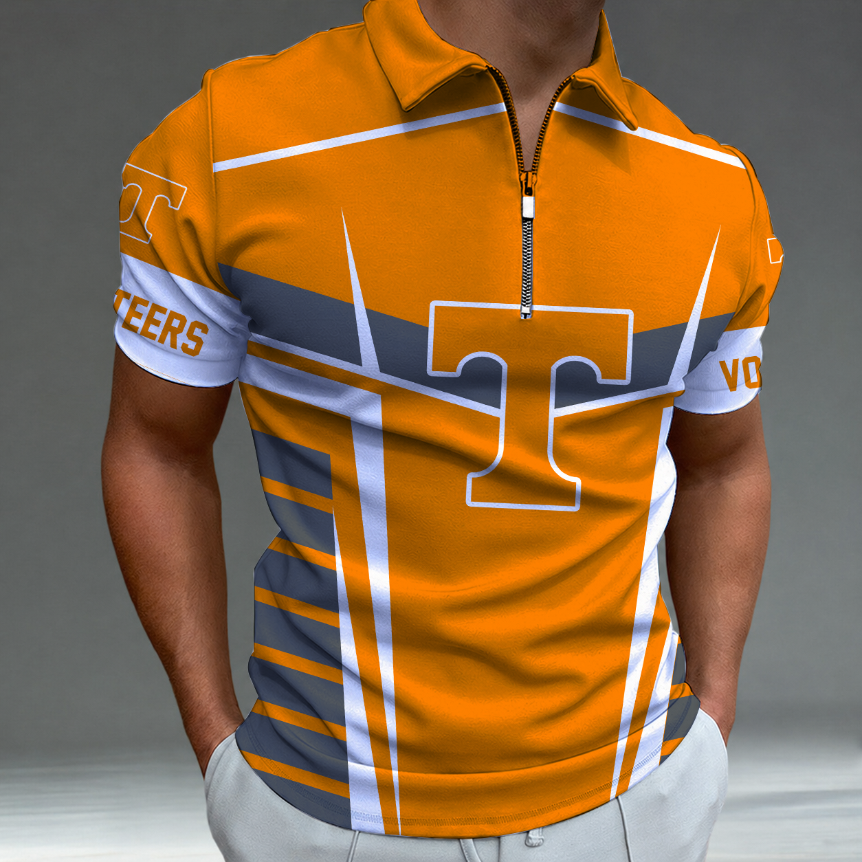 Limited Edition – New Customized NCAA Tennessee Volunteers Zip Polo Shirt