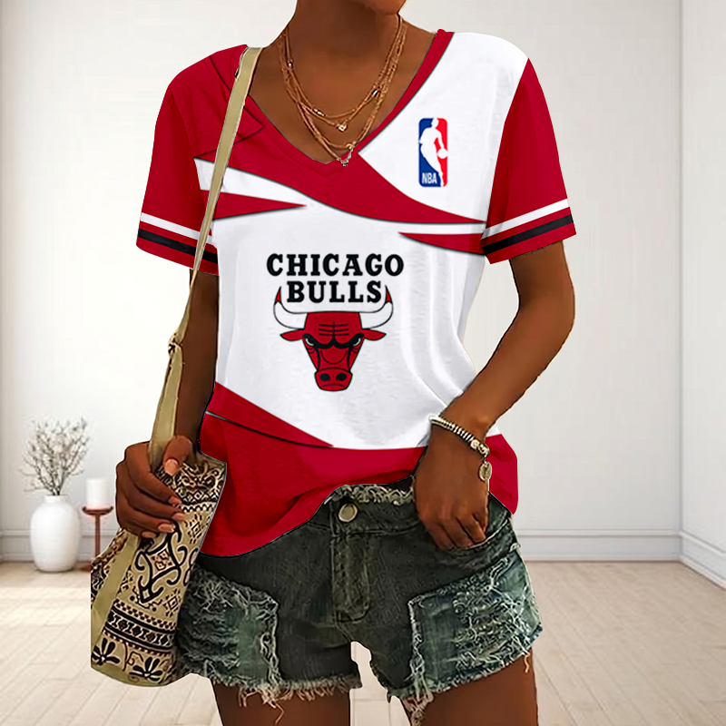 Limited Edition – Customized NBA Chicago Bulls V-Neck Female Shirt
