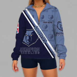 Limited Edition – Customized NBA Memphis Grizzlies V-Neck Zipper Sweatshirt Jacket
