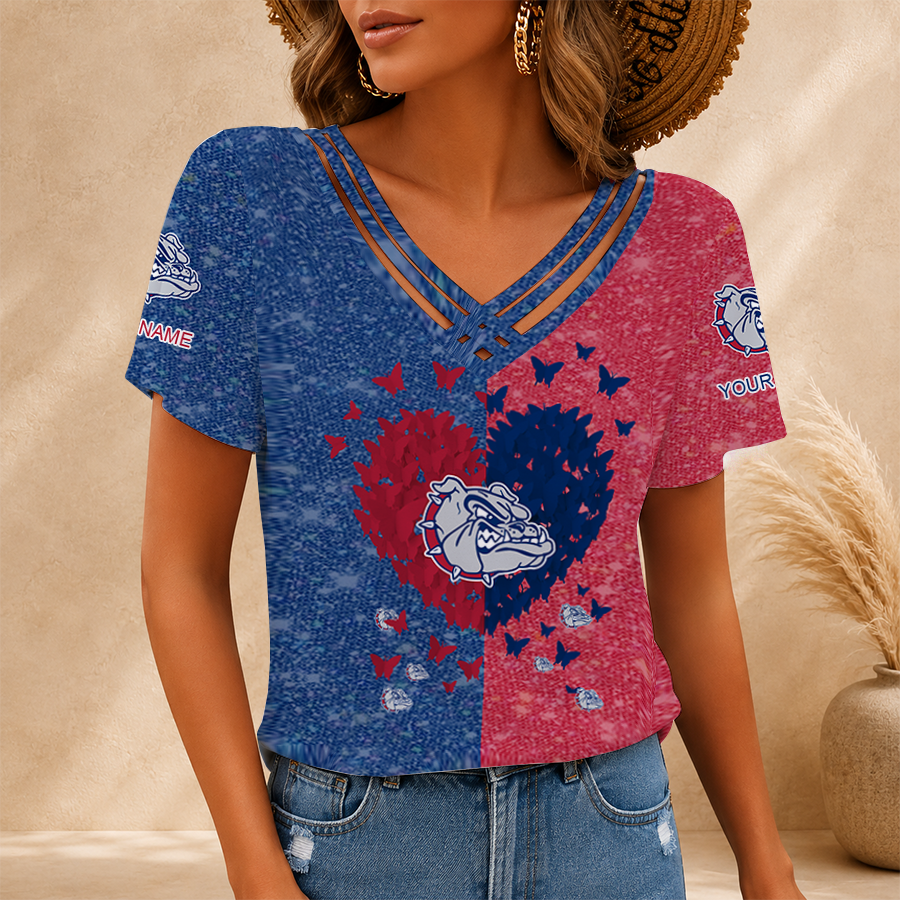 Limited Edition – Customized NCAA Gonzaga Bulldogs V-Neck Shirt