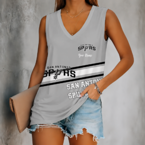 Limited Edition – Customized NBA San Antonio Spurs Women’s V-Neck Tank Top