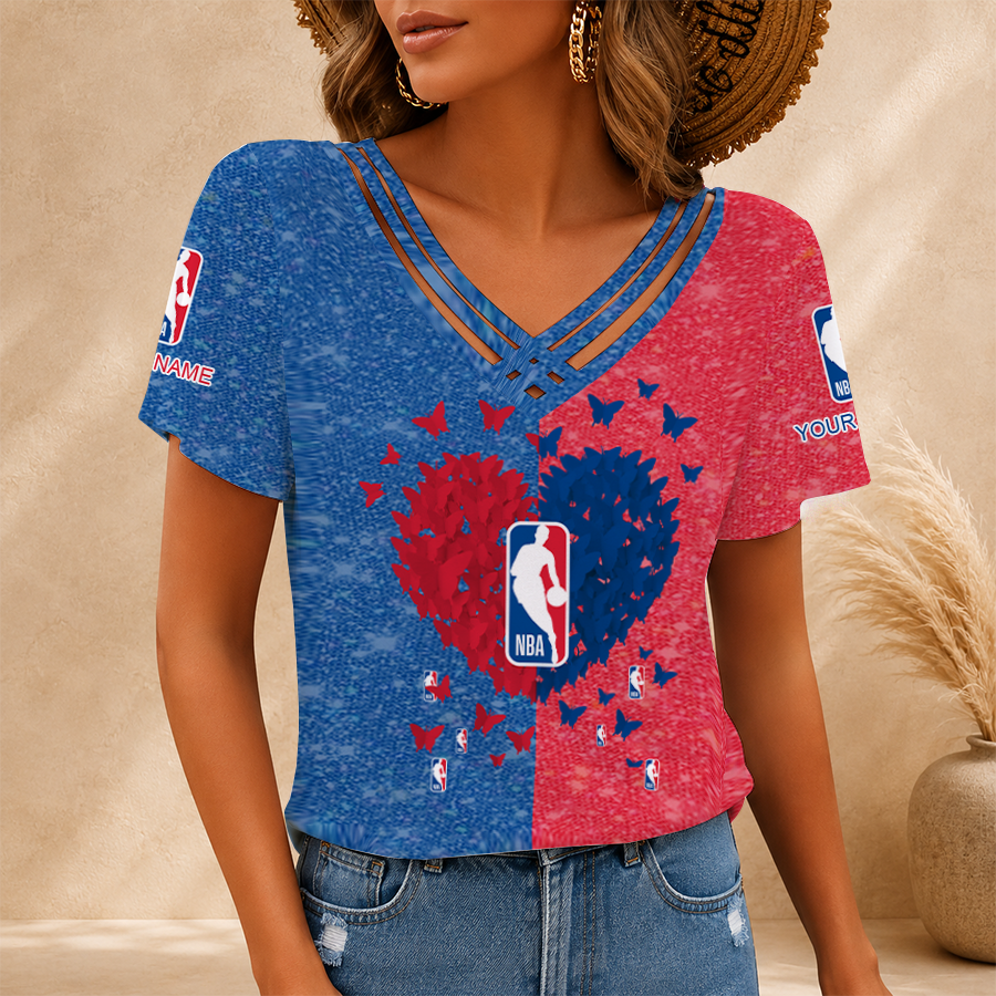 Limited Edition – Customized NBA National Basketball Association V-Neck Shirt
