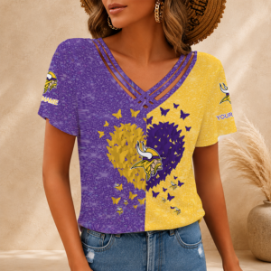 Limited Edition – Customized NFL Minnesota Vikings V-Neck Shirt