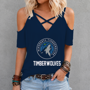 Limited Edition – Customized NBA Minnesota Timberwolves Criss Cross V-Neck Top