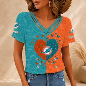 Limited Edition – Customized NFL Miami Dolphins V-Neck Shirt