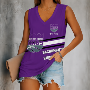 Limited Edition – Customized NBA Sacramento Kings Women’s V-Neck Tank Top