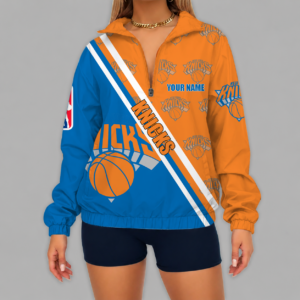 Limited Edition – Customized NBA New York Knicks V-Neck Zipper Sweatshirt Jacket