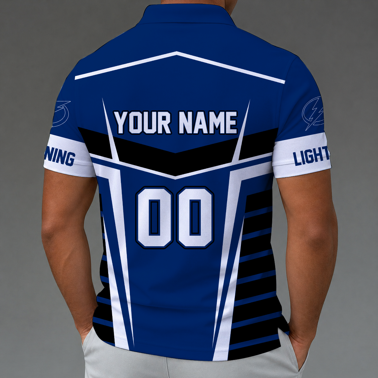 Limited Edition – Customized NHL Tampa Bay Lightning Zip Polo Shirt - Image 2