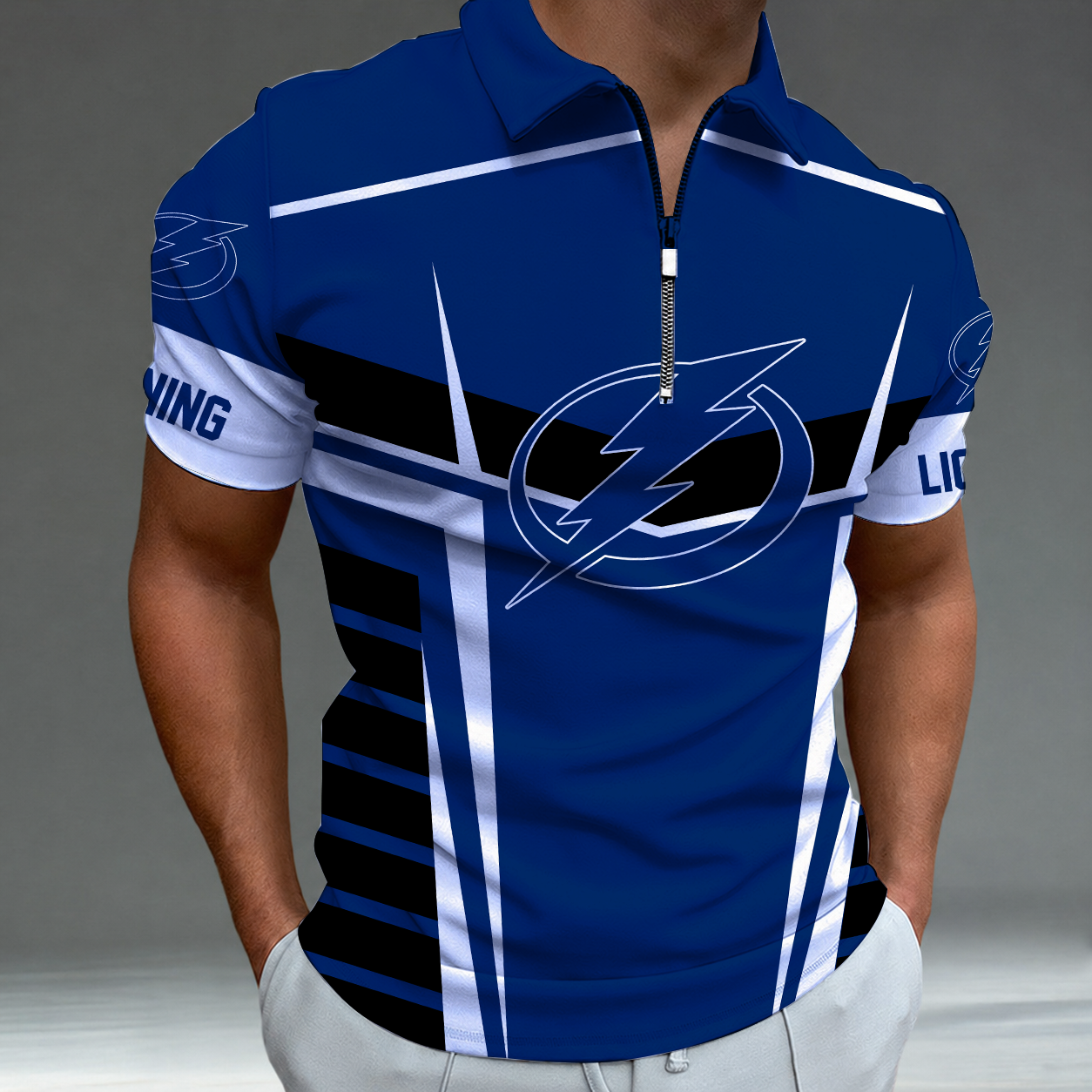Limited Edition – Customized NHL Tampa Bay Lightning Zip Polo Shirt