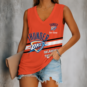 Limited Edition – Customized NBA Oklahoma City Thunder Women’s V-Neck Tank Top