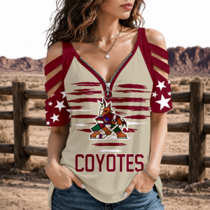 Limited Edition – Customized NHL Arizona Coyotes Strappy Cold-Shoulder Top