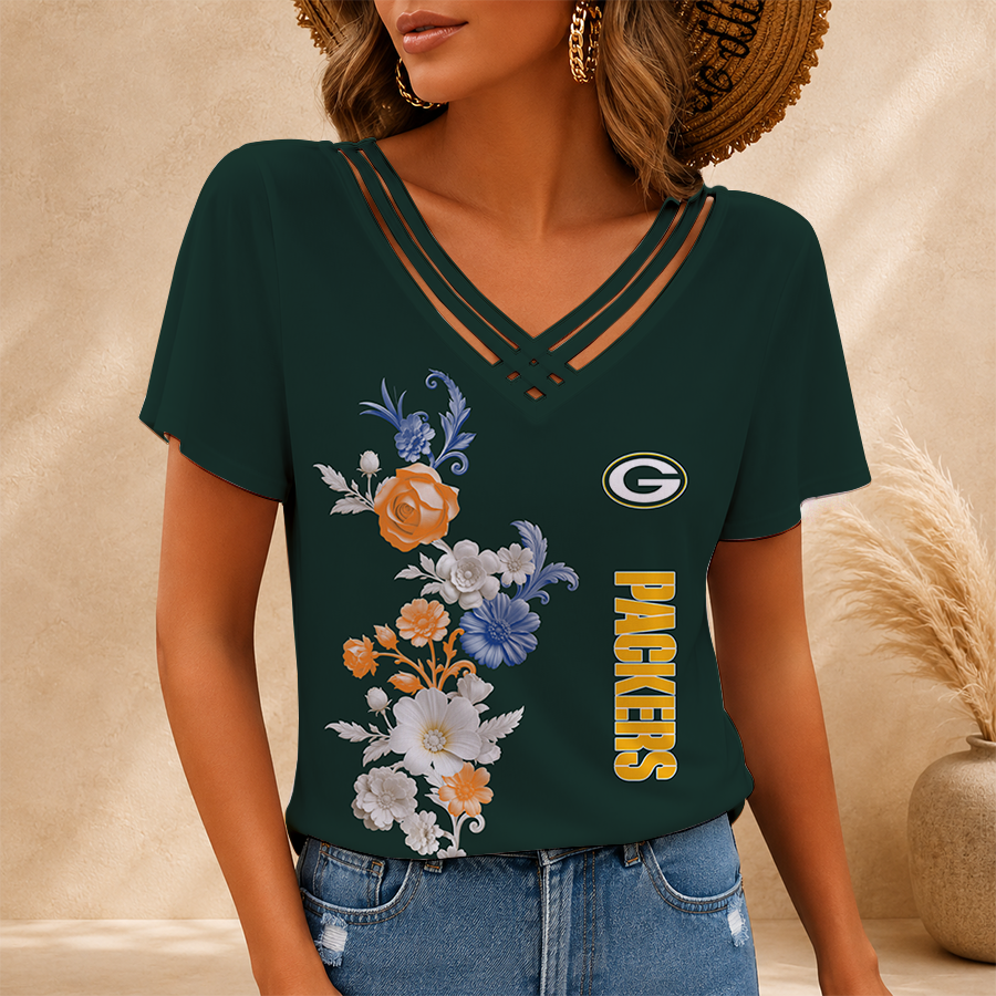 Limited Edition – Customized NFL Green Bay Packers V-Neck Shirt