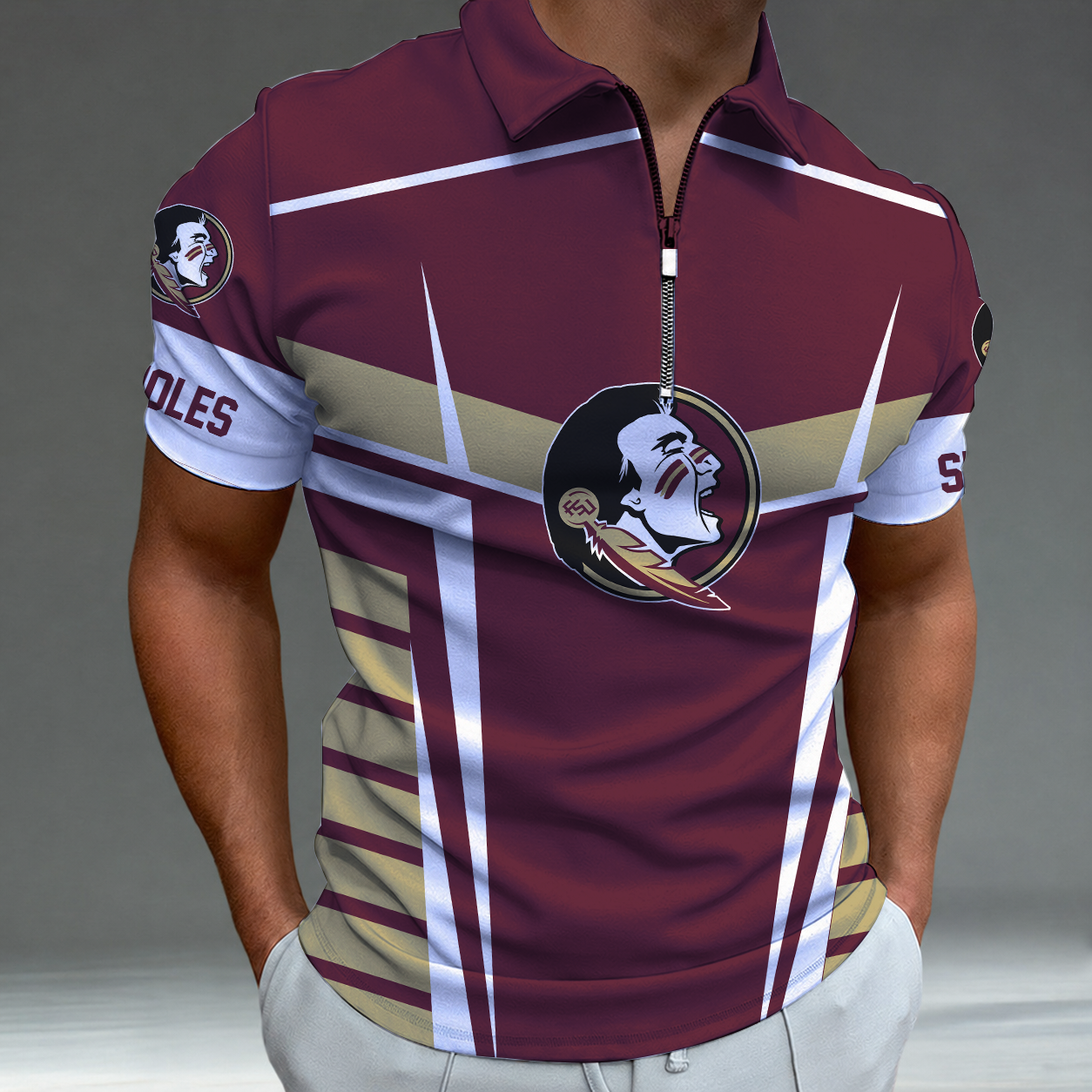 Limited Edition – New Customized NCAA Florida State Seminoles Zip Polo Shirt