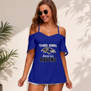 Limited Edition – Customized NFL Baltimore Ravens Women’s Strappy Off-Shoulder Top