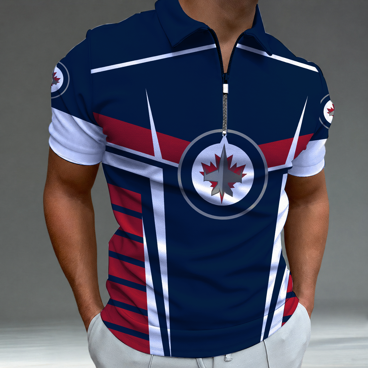 Limited Edition – Customized NHL Winnipeg Jets Zip Polo Shirt